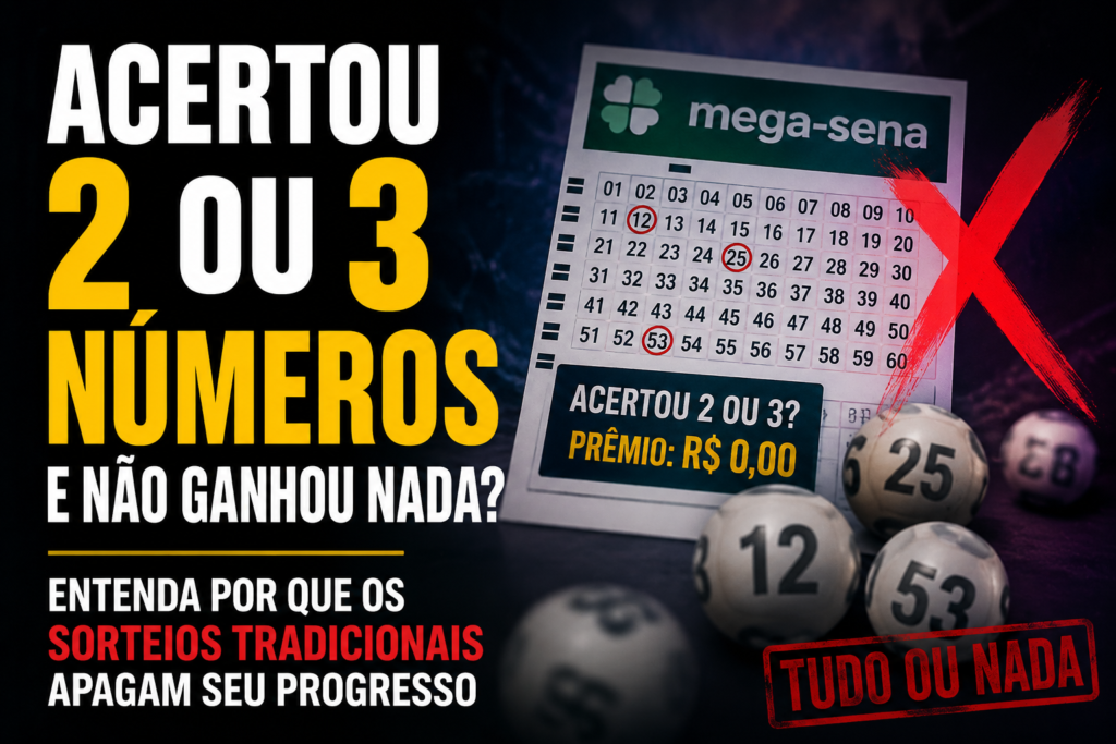 kdkd-1024x683 Acertou 2 ou 3 Números e Não Ganhou Nada? Entenda Por Que os Sorteios Tradicionais Apagam Seu Progresso